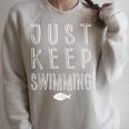 Pretty Fish Just Keep Swimming Raglan Sleeve Sweatshirt Heather Forest Pretty Fish Just Keep Swimming Raglan Sleeve Sweatshirt Heather Forest