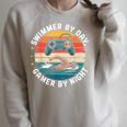 Swimmer By Day Gamer By Night Swimming Vintage Gaming Swim Raglan Sleeve Sweatshirt Heather Forest Swimmer By Day Gamer By Night Swimming Vintage Gaming Swim Raglan Sleeve Sweatshirt Heather Forest