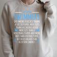 Swimmers Facts Swimming Swim Coach Men Women Graphic Small Raglan Sleeve Sweatshirt Heather Forest
