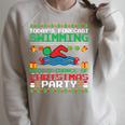 Swimming Christmas Party Swim Swimmer Christmas Ugly Style Raglan Sleeve Sweatshirt Heather Forest Swimming Christmas Party Swim Swimmer Christmas Ugly Style Raglan Sleeve Sweatshirt Heather Forest
