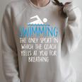 Swimming Coach Yells Breathing Swimmer Swim Team Raglan Sleeve Sweatshirt Heather Forest Swimming Coach Yells Breathing Swimmer Swim Team Raglan Sleeve Sweatshirt Heather Forest