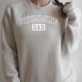 Swimming Dad Athletic Lettering Fathers Day Coach Raglan Sleeve Sweatshirt Heather Forest
