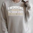 Swimming Saying Swimmer Humor Swim Raglan Sleeve Sweatshirt Heather Forest
