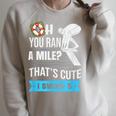 Swimming Saying For Swimmers Raglan Sleeve Sweatshirt Heather Forest