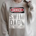 Swimming Swimmer DANGER Swim Dad Raglan Sleeve Sweatshirt Heather Forest