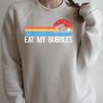 Swimming Swimmer Eat My Bubbles Swim Retro Raglan Sleeve Sweatshirt Heather Forest