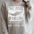 Swimming Swimmer Swim The Pool Is Calling Vintage Raglan Sleeve Sweatshirt Heather Forest Swimming Swimmer Swim The Pool Is Calling Vintage Raglan Sleeve Sweatshirt Heather Forest