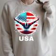 Swimming United States Shirt With American Flag Swimming Raglan Sleeve Sweatshirt Heather Forest Swimming United States Shirt With American Flag Swimming Raglan Sleeve Sweatshirt Heather Forest