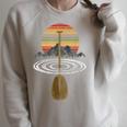 Vintage Retro Canoe Paddle & Mountains Rafting Raglan Sleeve Sweatshirt Heather Forest