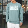 Breaststroke Swimming Dude Distressed Swim Swimmer Pool Raglan Sleeve Sweatshirt Cardinal