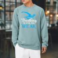 Breathing Is For The Weak Swimming Swimmer Raglan Sleeve Sweatshirt Cardinal