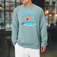 Cannonball Swimming Pool Fun Diving Diver Swimmer Cool Raglan Sleeve Sweatshirt Cardinal