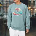 Canoe Bear Canoeing Raglan Baseball Tee Raglan Sleeve Sweatshirt Cardinal