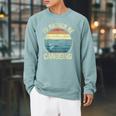 Canoe Canoeing Retro Vintage I'D Rather Be Canoeing Raglan Sleeve Sweatshirt Cardinal