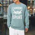 Canoe Canoeing Vintage Canoeing Is My Sport Raglan Sleeve Sweatshirt Cardinal