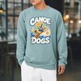 Canoe Dogs Golden Retriever Paddling Graphic Raglan Sleeve Sweatshirt Cardinal Canoe Dogs Golden Retriever Paddling Graphic Raglan Sleeve Sweatshirt Cardinal