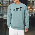 Canoe Evolution Canoeing Shirt T-Shirt Raglan Sleeve Sweatshirt Cardinal