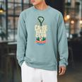 Canoe Hair Club Paddling Retro Comfort Colors Crop Top Raglan Sleeve Sweatshirt Cardinal