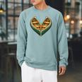 Canoe Heart Cute Minimalist Paddling Adventure Raglan Sleeve Sweatshirt Cardinal