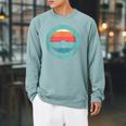 Canoe Sunset Raglan Sleeve Sweatshirt Cardinal