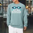 Cool Swimming For Men Women Swimmer Swim Instructor Goggles Raglan Sleeve Sweatshirt Cardinal