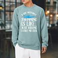 A Day Without Swimming Is Like Swimming Swimmer T-Shirt Raglan Sleeve Sweatshirt Cardinal A Day Without Swimming Is Like Swimming Swimmer T-Shirt Raglan Sleeve Sweatshirt Cardinal