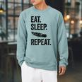 Eat Sleep Canoe Repeat Canoeing Outdoors Raglan Baseball Tee Raglan Sleeve Sweatshirt Cardinal