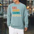 Eat Sleep Swim Repeat Pool Swimmer Water Polo Swimming Raglan Sleeve Sweatshirt Cardinal Eat Sleep Swim Repeat Pool Swimmer Water Polo Swimming Raglan Sleeve Sweatshirt Cardinal