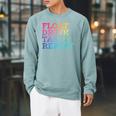 Float Drink Tan Repeat Summer Swimming Beach Pool Vacation Raglan Sleeve Sweatshirt Cardinal