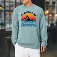 I'd Rather Be Swimming Retro Swim Swimmer Raglan Sleeve Sweatshirt Cardinal I'd Rather Be Swimming Retro Swim Swimmer Raglan Sleeve Sweatshirt Cardinal