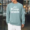Just Keep Swimming T-Shirt Raglan Sleeve Sweatshirt Cardinal Just Keep Swimming T-Shirt Raglan Sleeve Sweatshirt Cardinal