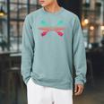 Kayak Lover Kayaking Canoe Paddling Water Sport Kayaker Raglan Sleeve Sweatshirt Cardinal