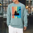 Kayaking Kayak Retro Art Canoe Raglan Baseball Tee Raglan Sleeve Sweatshirt Cardinal