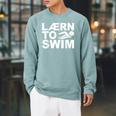 Learn To Swim Swimming Graphic Raglan Sleeve Sweatshirt Cardinal Learn To Swim Swimming Graphic Raglan Sleeve Sweatshirt Cardinal