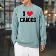 I Love Canoes Raglan Sleeve Sweatshirt Cardinal