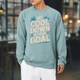 Masters Swimmer Cool Down Workout Humor Bold Swimming Raglan Sleeve Sweatshirt Cardinal