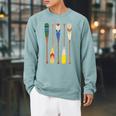 Paddle Canoe Raglan Sleeve Sweatshirt Cardinal
