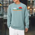 Paddling Canoe Retro Vintage For Canoeists And Paddle Raglan Sleeve Sweatshirt Cardinal