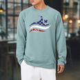 Patriotic American Flag Floating USA Swimming Team Raglan Sleeve Sweatshirt Cardinal Patriotic American Flag Floating USA Swimming Team Raglan Sleeve Sweatshirt Cardinal