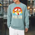 Pool Guy Swimming Attendant Attendants Rescuer Raglan Sleeve Sweatshirt Cardinal