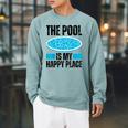 The Pool Is My Happy Place Swimming For Swimmer Raglan Sleeve Sweatshirt Cardinal The Pool Is My Happy Place Swimming For Swimmer Raglan Sleeve Sweatshirt Cardinal