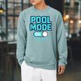 Pool Mode On Summer Swimming Vacation Raglan Sleeve Sweatshirt Cardinal