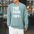 Summer Pool Guy Swimming Pool Boy Raglan Sleeve Sweatshirt Cardinal Summer Pool Guy Swimming Pool Boy Raglan Sleeve Sweatshirt Cardinal