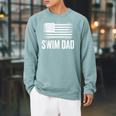 Swim Dad Art For Dad Father Men Swim Team Dad Swimming Coach Raglan Sleeve Sweatshirt Cardinal