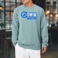 Swim Instructor Swimming Teacher Classes Raglan Sleeve Sweatshirt Cardinal