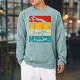 Swim Swimming Vintage Retro Swimmer Raglan Baseball Tee Raglan Sleeve Sweatshirt Cardinal