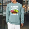 Swimming Donut Men Women Swimmer Sports Athlete Raglan Sleeve Sweatshirt Cardinal Swimming Donut Men Women Swimmer Sports Athlete Raglan Sleeve Sweatshirt Cardinal