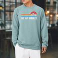 Swimming Swimmer Eat My Bubbles Swim Retro Raglan Sleeve Sweatshirt Cardinal