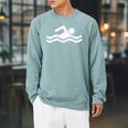 Swimming Symbol Raglan Sleeve Sweatshirt Cardinal Swimming Symbol Raglan Sleeve Sweatshirt Cardinal