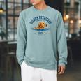 Women's Golden Retriever Swimming Raglan Sleeve Sweatshirt Cardinal Women's Golden Retriever Swimming Raglan Sleeve Sweatshirt Cardinal